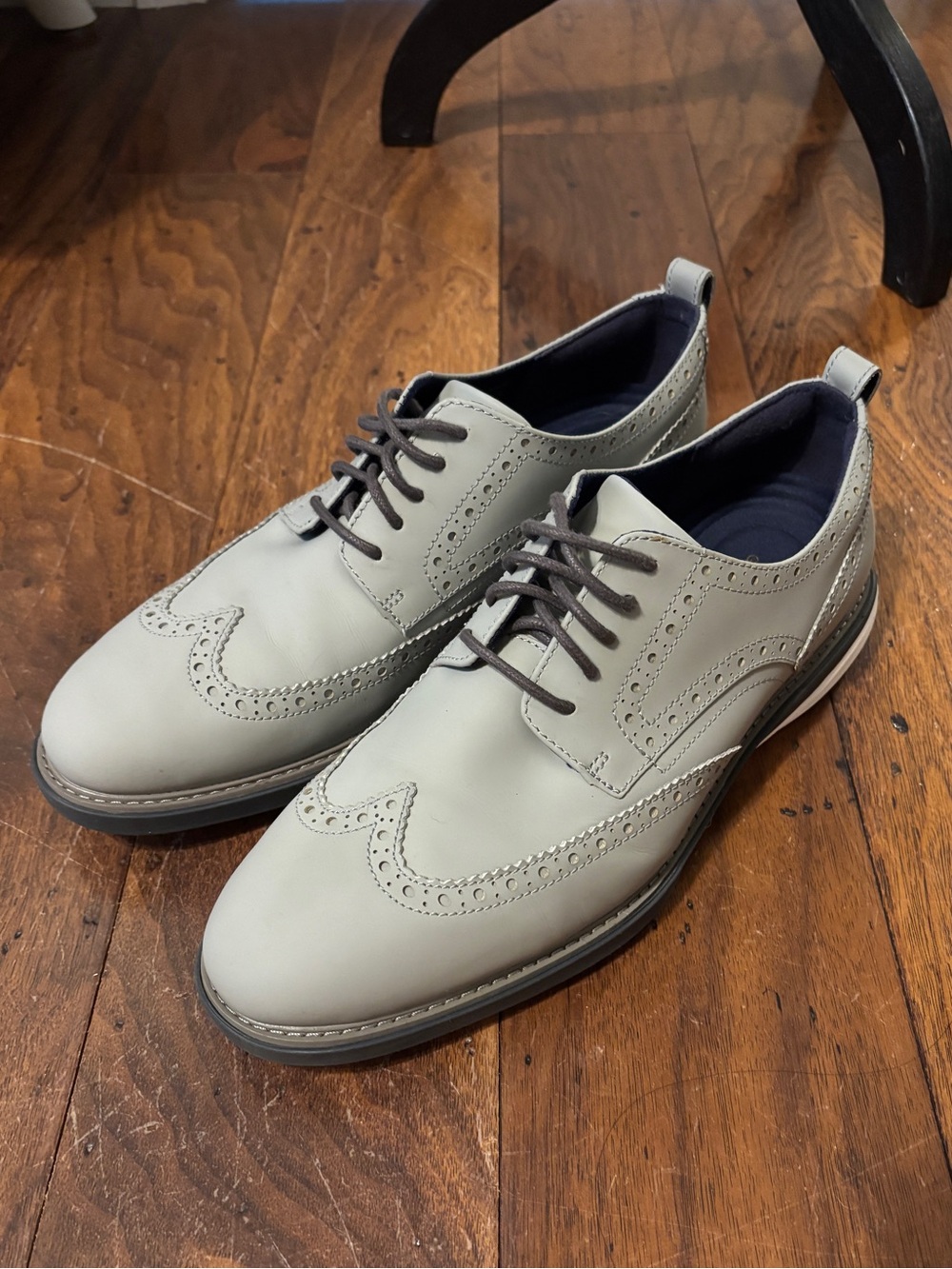 Cole Haan Grandevolution Men's Wingtip Oxford Shoes in Light Gray